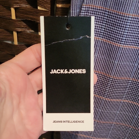 Jack & Jones Black and Blue Checkered Pants - Picture 2 of 5